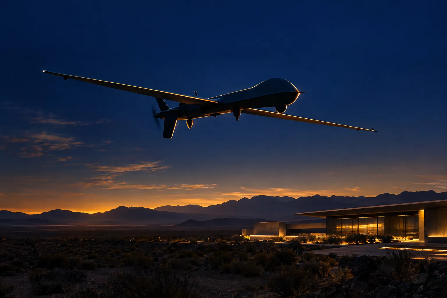 A drone at dusk